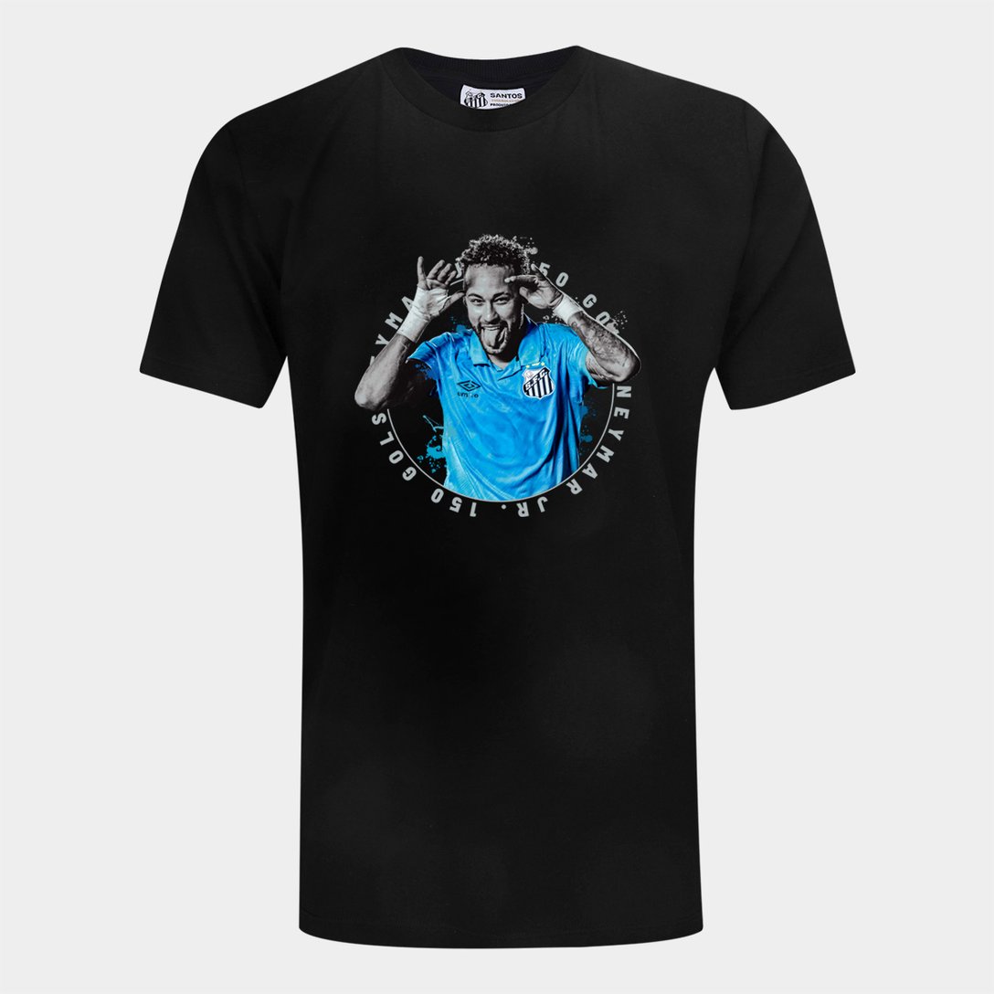 Camiseta Santos Comemorativa Neymar 150 Gols  - Preto